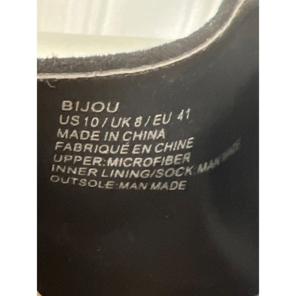 JustFab Bijou Heeled Mule Sandal Womens 10 Black Microfiber Open Toe Block Heel - Picture 8 of 11